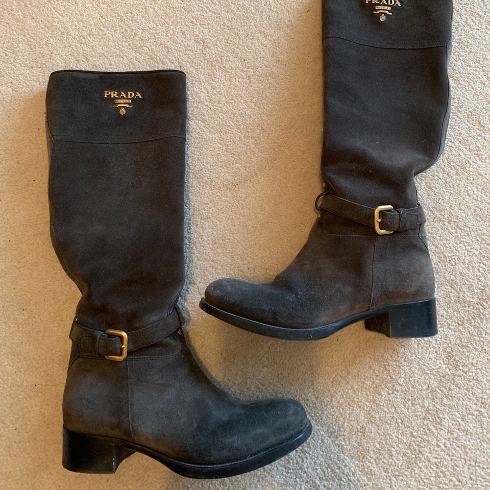 Prada Suede Riding Boots